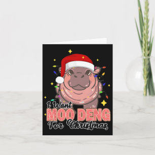 Carte Je Veux Un Moo Deng Pour Les Lumières De Noël Hipp