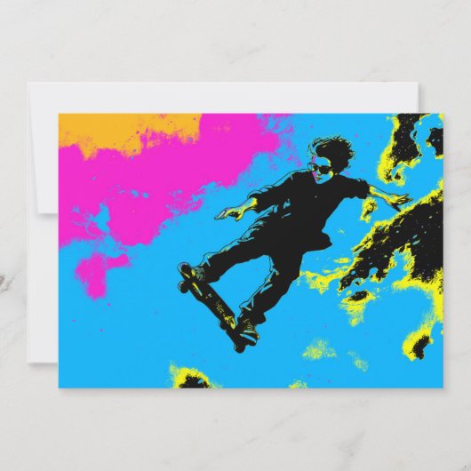 Carte Je vis pour voler - Skateboardeur (Devant)