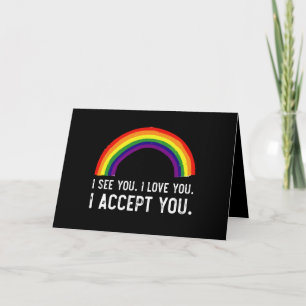 Carte Je Vois Je T'Aime Je T'Accepte Gay pride LGBT Shir