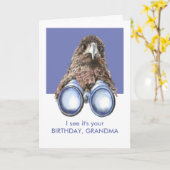 Carte Je vois que c'est ton Fun Bird Watcher GRANDMA (Fleur jaune)