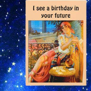 Carte "Je vois un anniversaire dans votre avenir"