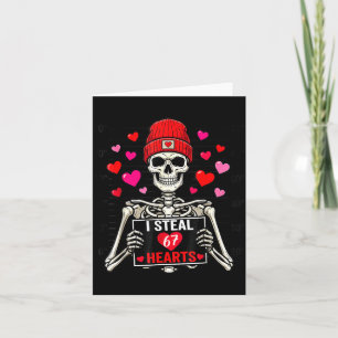 Carte Je vole 67 cœurs Saint-Valentin 67 Mème 6 7 squele