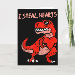 Carte Je vole des cœurs Dinosaure Trex Dino Amour Saint-