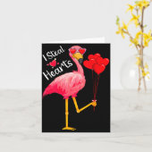 Carte Je vole des cœurs Funny Flamingo Amoureux Saint Va (Fleur jaune)