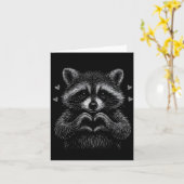 Carte Je vole des cœurs Raton laveur Saint-Valentin Raco (Fleur jaune)