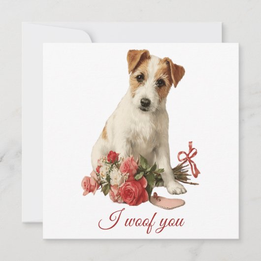 Carte Je vous aboie Saint Valentin Vintage Pup (Devant)