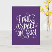 Carte Je Vous Ai Jeté Un Sortilège Halloween Violet (Fleur jaune)