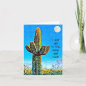 Carte Je vous aime à la lune et à l'arrière style sud-ou (Devant)