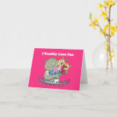 Carte Je vous aime aujourd'hui Funny Toad Frog Anniversa (Fleur jaune)