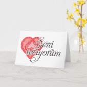 Carte Je vous aime en turc - Seni seviyorum (Fleur jaune)