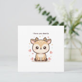 Carte Je Vous Aime Tendrement Mignon Puchi Dōshi Cerf No (Debout devant)
