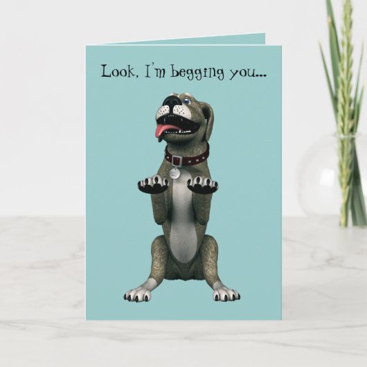 Carte Je vous en supplie ! - Excusez/mignon chien (Devant)