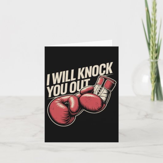 Carte Je Vous Frapperai Pour Une Boxe Drôle (Devant)