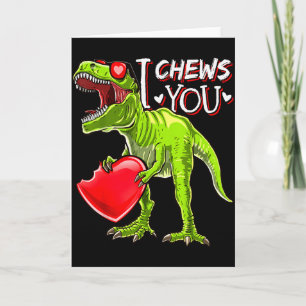 Carte Je vous mâche la Saint-Valentin T Rex Dinosaure Ch