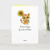 Carte Je Vous Manque | Cute chat et tournesol (Dos)