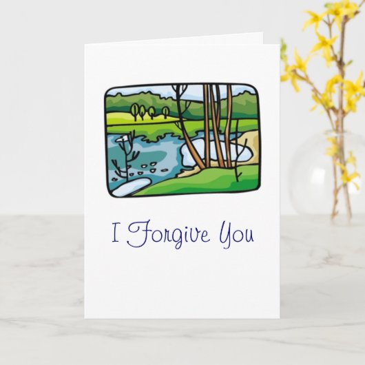 Carte Je vous pardonne (Fleur jaune)