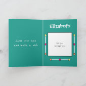 Carte Je vous souhaite des tonnes de plaisir vert enfant (Intérieur)