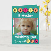 Carte Je vous souhaite des tonnes de plaisir vert enfant (Fleur jaune)