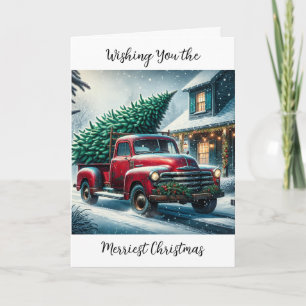 Carte Je vous souhaite le plus joyeux Noël Camion vint