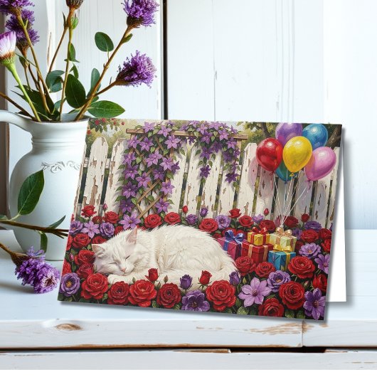 Carte Je vous souhaite un anniversaire formidable | Chat
