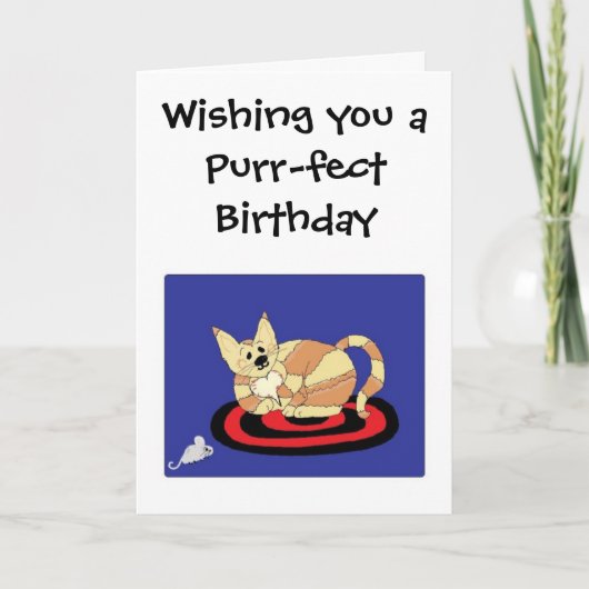 Carte Je vous souhaite un anniversaire Purr-fect (Devant)