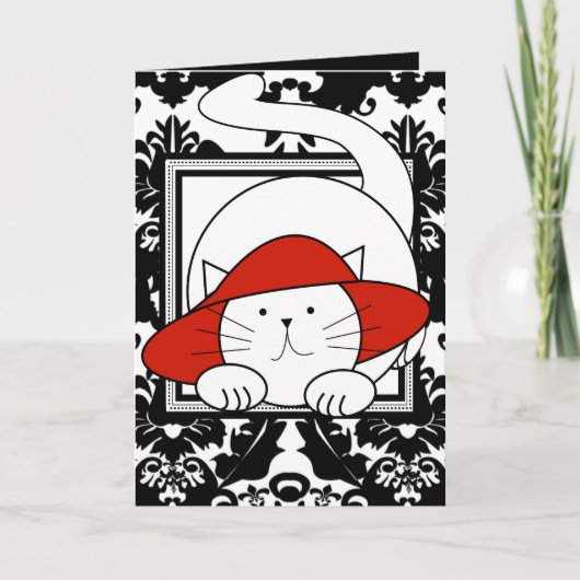 Carte Je vous souhaite un Chat Casquette rouge BD parfai (Devant)