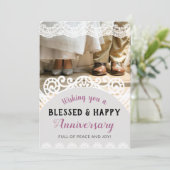 Carte Je vous souhaite un heureux et béni anniversaire (Debout devant)