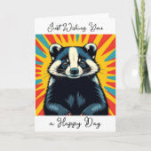 Carte Je vous souhaite un jour heureux | Bade mignonne (Devant)