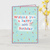 Carte Je vous souhaite un joyeux 40ème anniversaire... 2 (Fleur jaune)