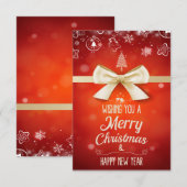 Carte Je Vous Souhaite Un Joyeux Noël Et Une Bonne Année (Devant / Derrière)