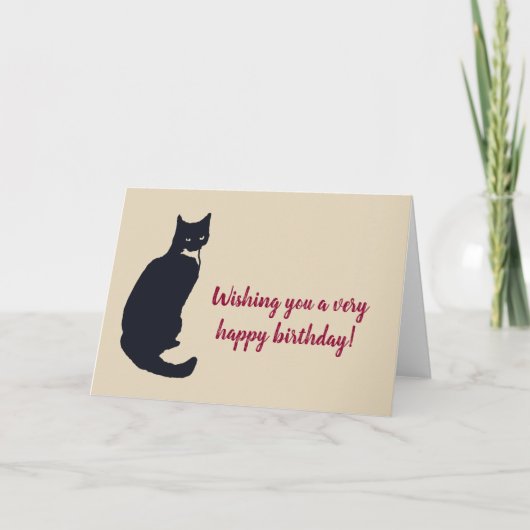 Carte Je vous souhaite un très heureux chat anniversaire (Devant)