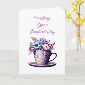 Carte Je vous souhaite une belle journée (Fleur jaune)