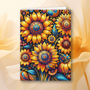 Carte Je vous souhaite une belle journée Art tournesol