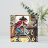 Carte Je vous souhaite une journée sans stress ! | Amabi (Debout devant)