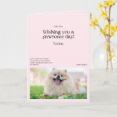 Carte Je vous souhaite une Pawsome Day Pomeranian Card (Fleur jaune)