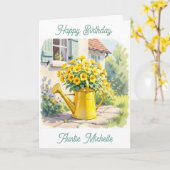 Carte Je vous souhaite une tante d'anniversaire paisible (Fleur jaune)