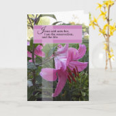 Carte Jean 11 Joyeux dimanche de la Résurrection Pâques  (Fleur jaune)