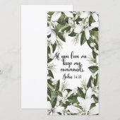 Carte Jean 14:15, Aquarelle Bible verse signet (Devant / Derrière)