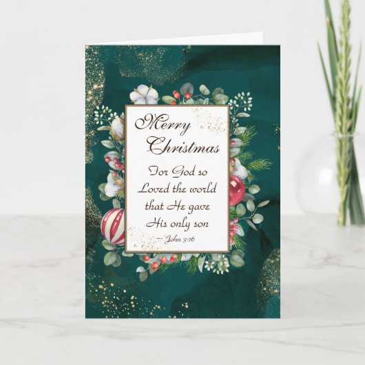 Carte Jean.3:16 Dieu si aimé le monde, Noël (Devant)