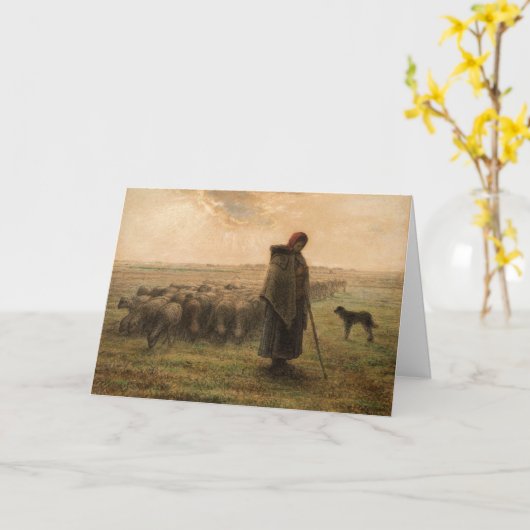 Carte Jean-Francois Millet - Berger et troupeau 1865 (Fleur jaune)
