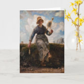 Carte Jean-Francois Millet - La fillette (Fleur jaune)