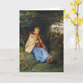 Carte Jean-François Millet - Le Knitter (Fleur jaune)