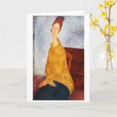 Carte Jeanne Hebuterne en Sweat Jaune, Modigliani (Fleur jaune)