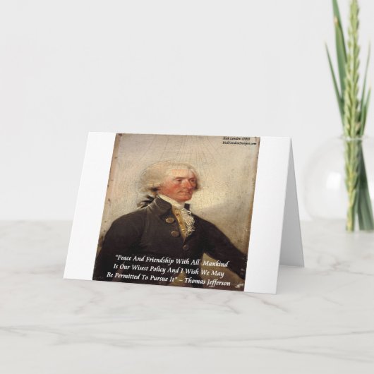 Carte Jefferson "Paix/Amitié" Citation (Devant)