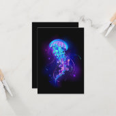 Carte Jellyfish éclatante couleur (Devant/Arrière en situation)