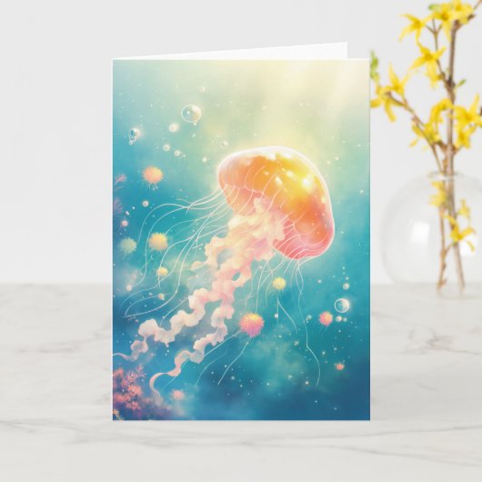 Carte Jellyfish Ocean Dance (Fleur jaune)