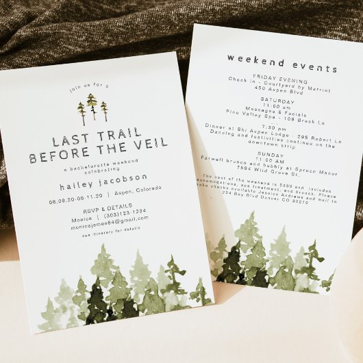 Carte JENNA Pine Mountain Camp Dernier Trail Bachelorett