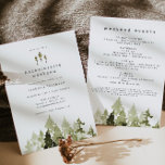 Carte JENNA Rustic Pine Mountain Forest Bachelorette<br><div class="desc">Cette invitation à la bachelorette et modèle itinérant présente des pins aquarellés rustiques et une police manuscrite rustique. Modifiez facilement tous les textes et polices de caractères pour répondre aux besoins de votre événement. Cette invitation est parfaite pour votre week-end de plage à thème de forêt ou de montagne.</div>