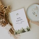 Carte JENNA Rustic Pines Sa Vow Book Card Mariage<br><div class="desc">Ce livre de voeux mariage présente un design minimaliste moderne et une police manuscrite pointue. Ce livre de voeux est parfait pour votre mariage de montagne,  romantique,  rustique et forestier.</div>