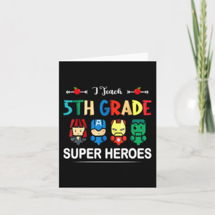 Carte J'Enseigne Les Superhéros De 5E Année À L'École